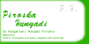 piroska hunyadi business card